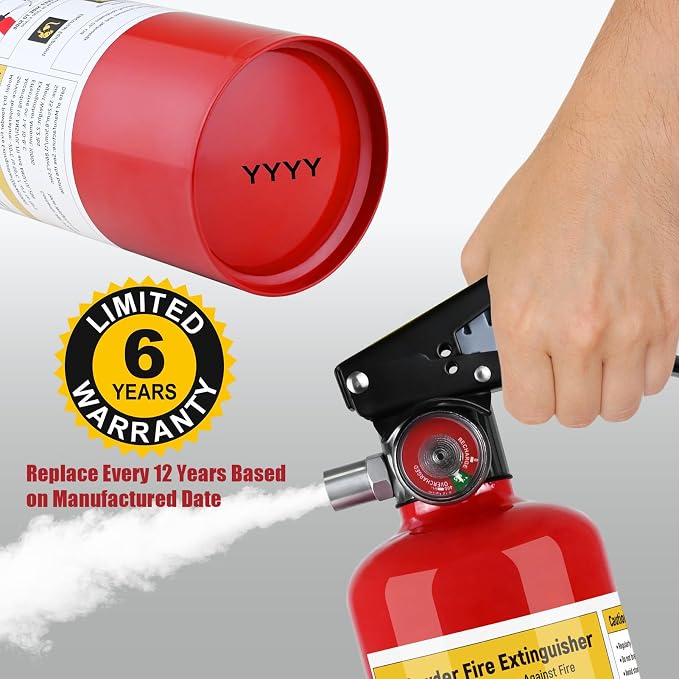 2 Pack 2.5 lb ABC Dry Chemical 1-A:10-B:C Fire Extinguishers | Comes With Mount Bracket, Quick Release Pull Handle,UL Listed, For Home Car Boat RV Garage Kitchen A/B/C Fire Safety
