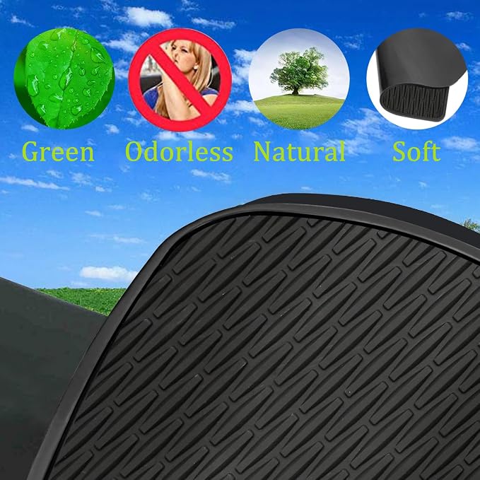 Car Floor Mats Custom Fit for BMW 5 Series F10 2011-2016 Full Black Rubber Auto Liner Mats All Weather Protection Heavy Duty Odorless