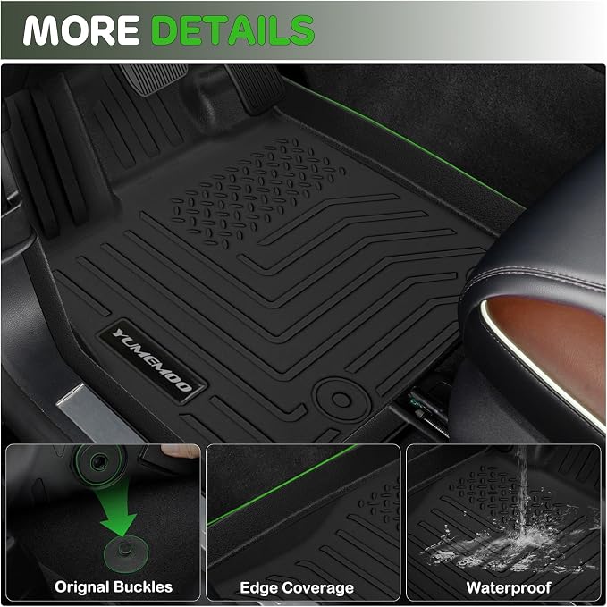 Floor Mats for 2026 Toyota RAV4 Hybrid (Not for PHEV) Upgrade Trunk Mat with Backrest Mat All Weather TPE Floor Liners Fit for Toyota RAV4 Anti-Slip Full Set Car Accessories