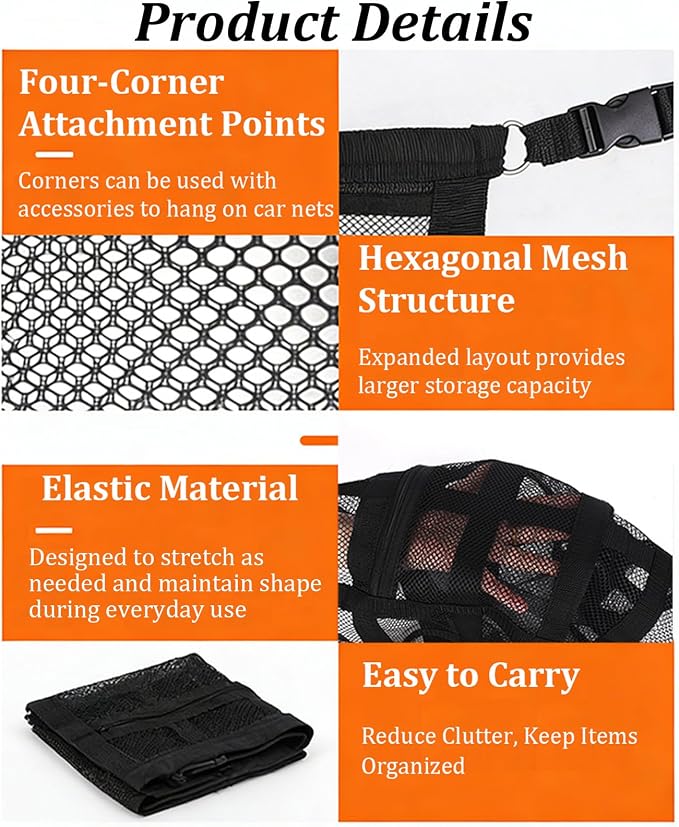 Car Ceiling Cargo Net for Lexus GX 470 LX 470 LX570, Car Overhead Storage Mesh Organizer, Adjustable Buckle Roof Storage, Auto Cargo Organizer, Interior Accessories, 90 * 65