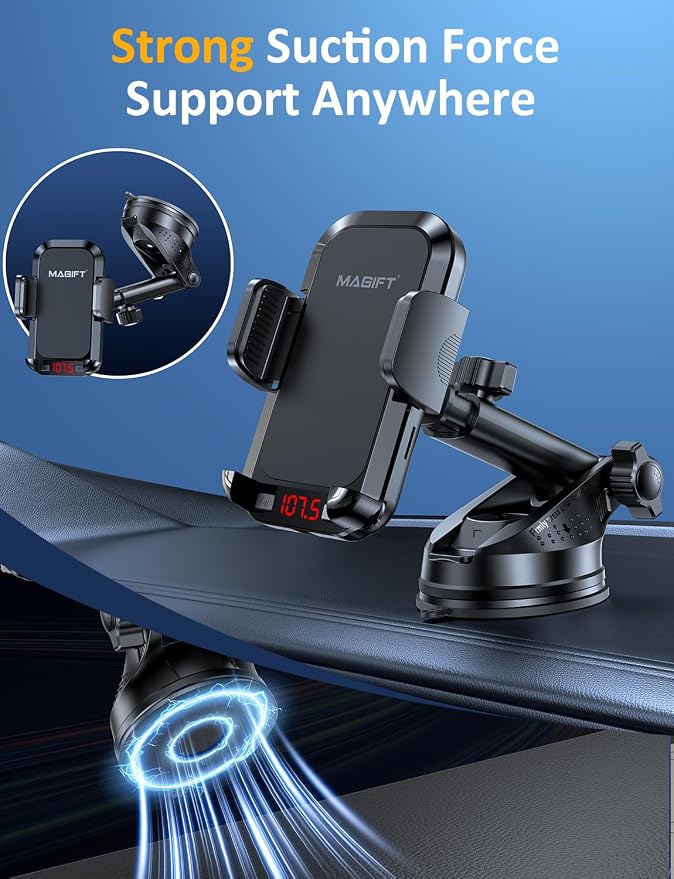 Bluetooth Car Adapter 3 in 1 FM Transmitter PD 48W Fast Charging | Bluetooth Transmitter with Phone Holder, Strong Microphone, HiFi Bass Sound, Hands-Free Call, Support USB/TF Drive