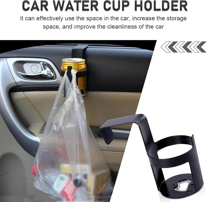 2 PCS Car Door Cup Holder, ABS Car Window Cup Holder, Portable Automotive Beverage Mount, Universal for Most Vehicles (Black #01)