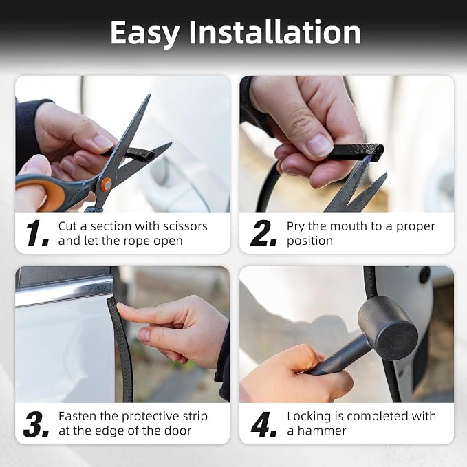 SINGARO 16.4Ft (5M) Car Door Edge Guard, No Glue Car Door Entry Guard Protective Strip, Rubber Edge Trim Car Door Protector, Applicable to Car, Truck, SUV and ATV, Car Exterior Accessories（Black）