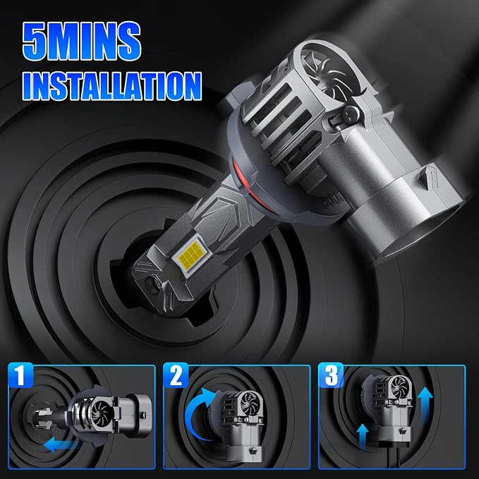 rimthin 9005+9006 Fog Bulbs Combo, Fog Bulb Real 1:1 Mini Size with Cooling Fan, Pack of 4