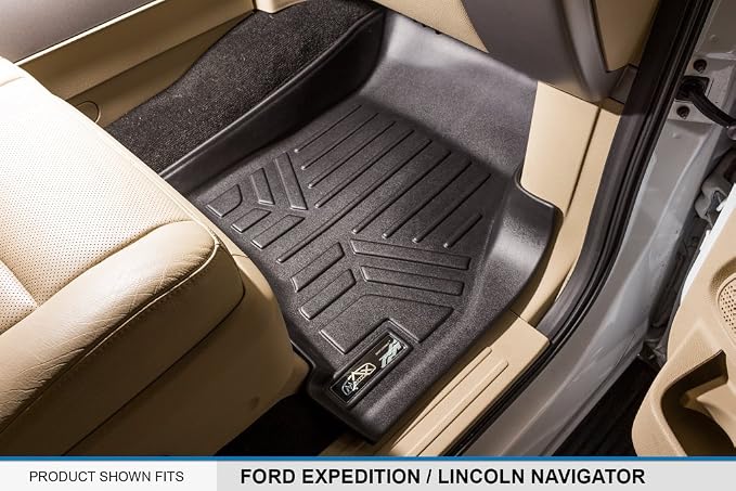 SMARTLINER Floor Mats 1st Row Liner Set Compatible with 2011-2017 Ford Expedition