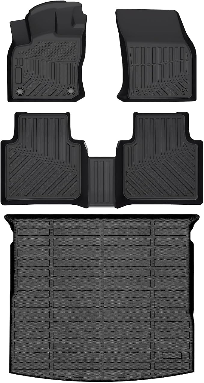 HAFIDI® Floor Mats & Cargo Liner Set Fit for 2023-2026 Kia NIRO PHEV (Plug-in Hybrid) All Weather Protection TPE Anti-Slip Automotive Full Set Floor Liners Custom NIRO PHEV Accessories - Black
