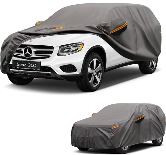 Kayme Heavy Duty SUV Car Cover Custom Fit for Mercedes Benz GLC300 GLC350e GLC43 63 2016-2026, Waterproof All Weather Outdoor Full Protection, UV Sun Rain Resistant with Zipper Door Windproof Strap