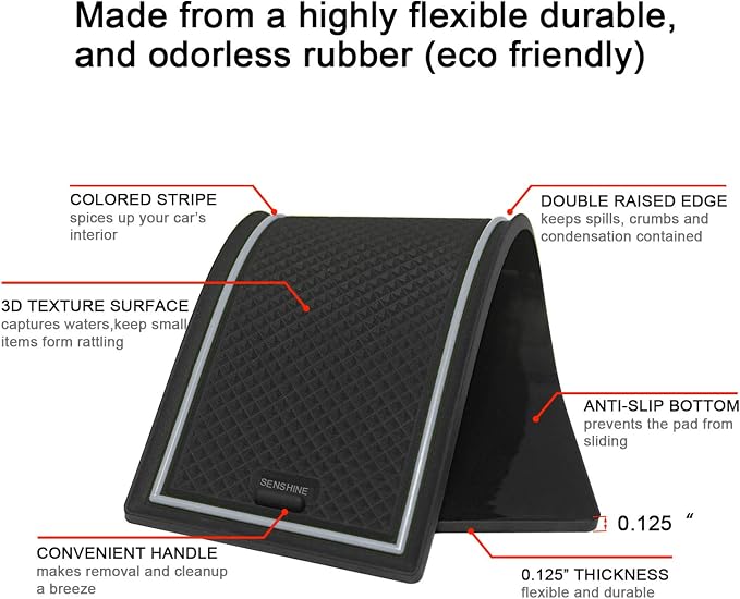 for Honda Civic Accessories 2022 2023 2024 2025 2026 11th Gen Sedan Cup Holder Insert Center Console Liner Door Slot Mats Pad Coaster Trim Premium Rubber Custom Interior 17PC Set (Gray Trim)