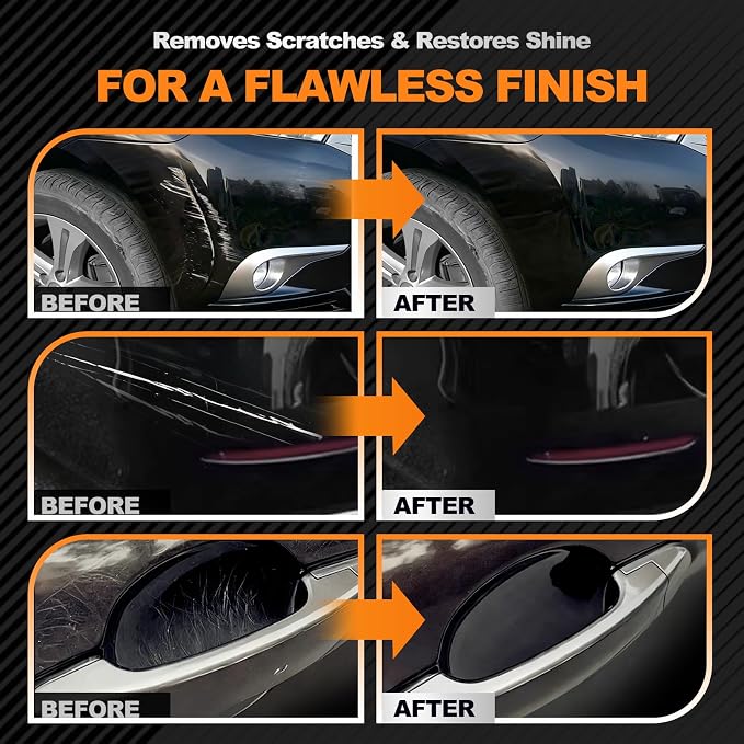 500ml Car Scratch Remover for Vehicles: Automotive Swirls Rrepair Eraser Restorer & Polishing with Buffer Pad - Scratch Eraser Kit for Light Scratches Oxidation & Water Spots (16.9 fl oz)