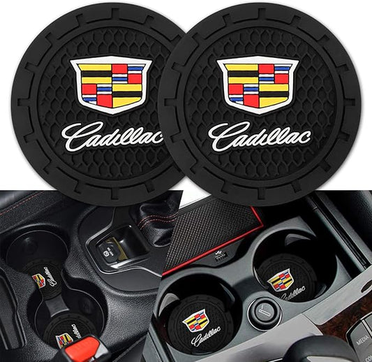 Car Cup Holder Coaster for Cadillac Series Recessed Silicone Cupholder Coaster Interior Accessories 2.75in 2Pieces Black