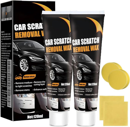 Car Scratch Removal Wax, 2026 New Upgraded scratch remover for vehicles Deep Scratches, Universal Car Paint Polishing Wax Scratch Remover with Wipe and Sponge (2Sets)