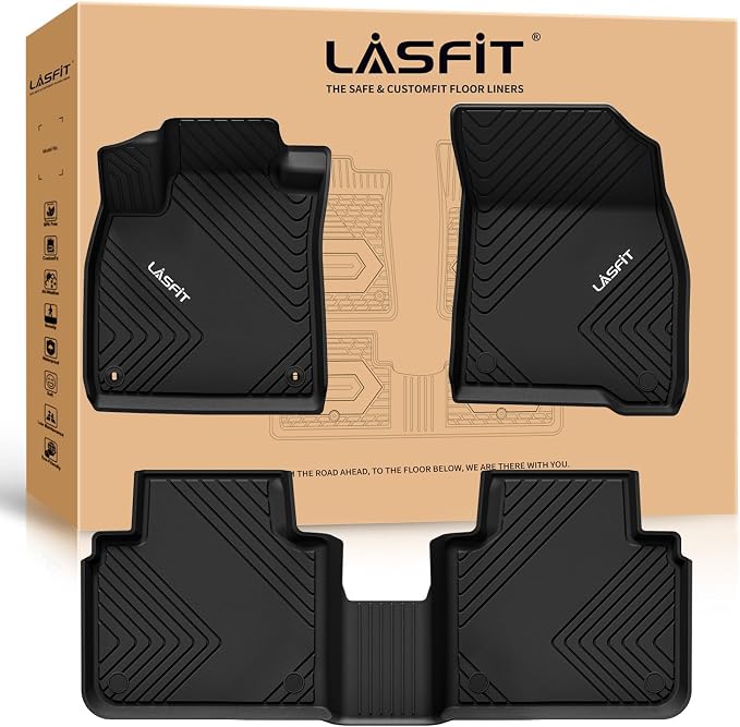 LASFIT Floor Mats for Honda Accord Sedan 2026 2025 2024 2023 (Gasoline & Hybrid), All Weather Protection Custom Fit Anti-Slip TPE Floor Liners,1st & 2nd Row, Black