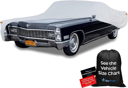 EzyShade Multi-Layer Waterproof Sports Car Cover - See Vehicle Size-Chart - Outdoor Full Exterior Covers for Automobiles - Thunderbird Impala Grand Fury Classic Cars. Size C7 (See SizeChart)
