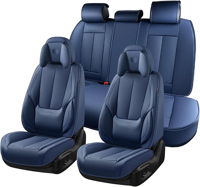 Coverado Car Seat Covers, Seat Covers for Cars, Waterproof Leather Auto Seat Protectors, Leather Car Seat Cushion, Car Interiors Accessories Universal Fit for Most Cars