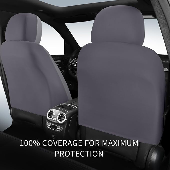 HChengkikz Faux Leather Front Car Seat Covers, 2 Pack Seat Protectors | Easy to Install Auto Interior Accessories Universal Fit for Sedans, SUVs, Trucks, Vans