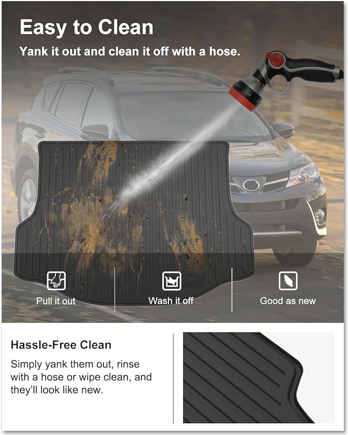 Kiwi Master Cargo Mat for 2013-2018 Toyota RAV4 (Non-Hybrid) | OEM Replacement PT908-42135, Custom Fit All Weather Rear Cargo Liner, Heavy Duty TPE Tray Trunk Mat, Black