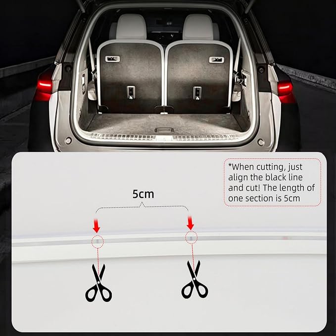 157.48" SUV Trunk LED Light Strip, 6000K Bright Cargo Area Lighting for Trunk Organizer/Mat Setup, Waterproof Interior Tailgate Lamp for SUV/MPV(White)