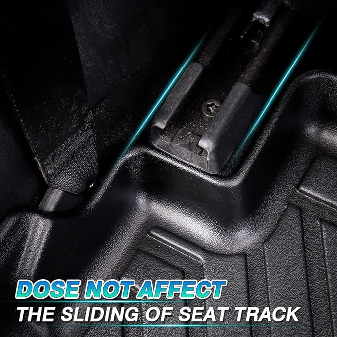T TGBROS Floor Mats Compatible with 2007–2014 Chevrolet Tahoe/GMC Yukon/Cadillac Escalade – All Weather TPE Floor Liners, Custom Fit for Front & 2nd Row 3PCS Set, Black