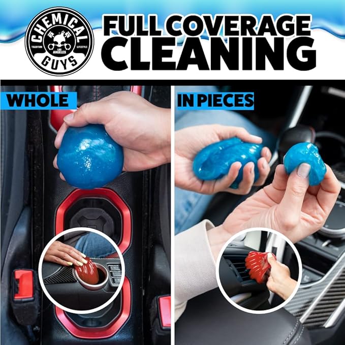 Chemical Guys Sticky Icky Car Cleaning Gel, Green Apple, Strawberry, 2-Pack | For air vents, dashboards, and keyboards, reusable, for vents, cup holders, and keyboards, use for dashboard crevices