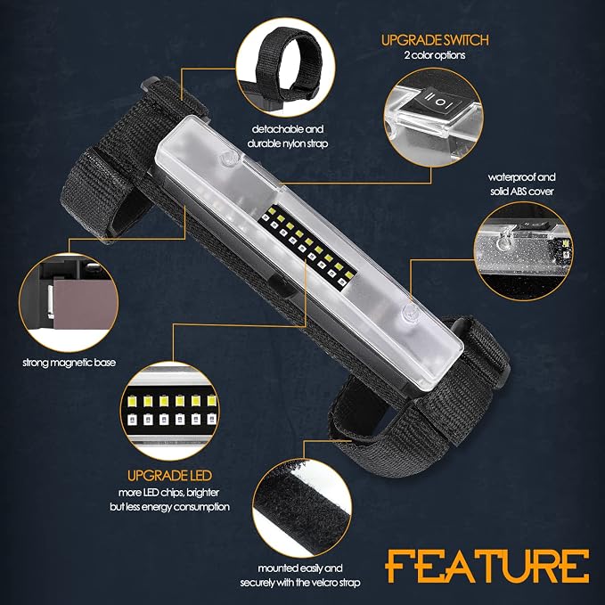 Nirider UTV Interior Light Universal Roll Bar Mount LED Lights Utility Roll Cage Lights Courtesy Interior Dome Light for UTV ATV Polaris RZR Can-Am Truck Car Off Road Vehicle - White Green