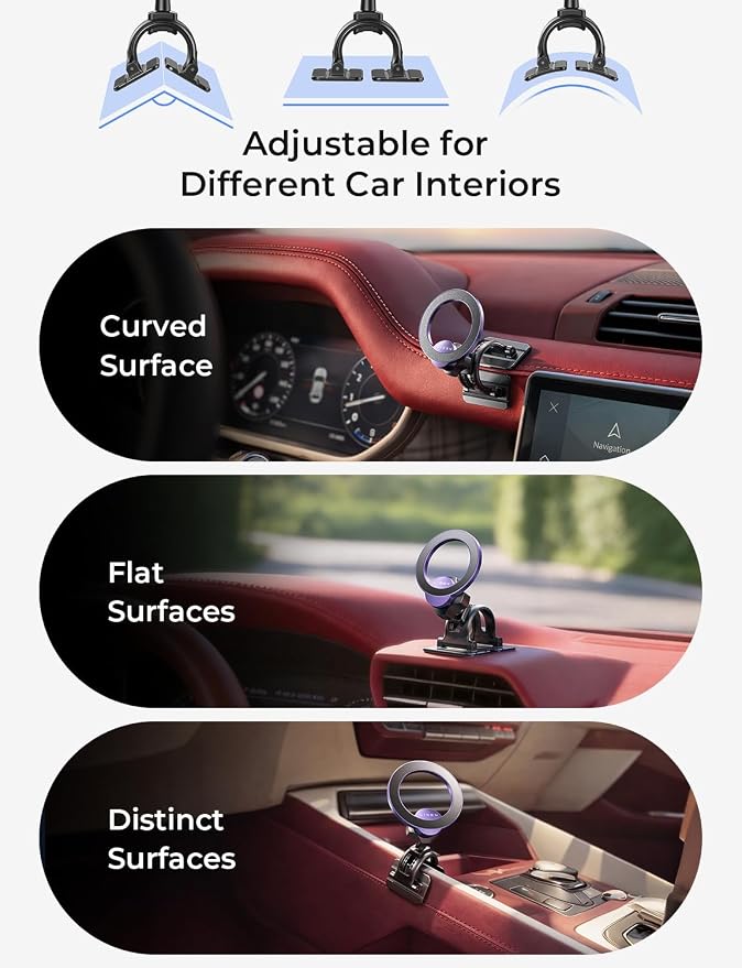 LISEN for MagSafe Car Mount,Car Accessories for Women Men [2025 Ultra] Magnetic Phone Holder for Car 360 Dashboard Vent Phone Mount for Car Organization iPhone 16 15 14 13 12 Pro Plus Mini,Purple