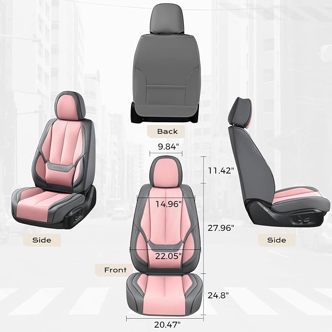 Coverado Car Seat Covers, Seat Covers for Cars, Waterproof Leather Auto Seat Protectors, Leather Car Seat Cushion, Car Interiors Accessories Universal Fit for Most Cars