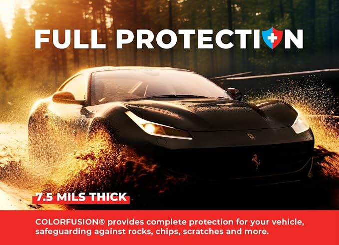 ColorFusion PPF by VViViD, Gloss Piano Black Dry Apply PPF Vinyl Car Wrap Roll 1.3ft x 5ft