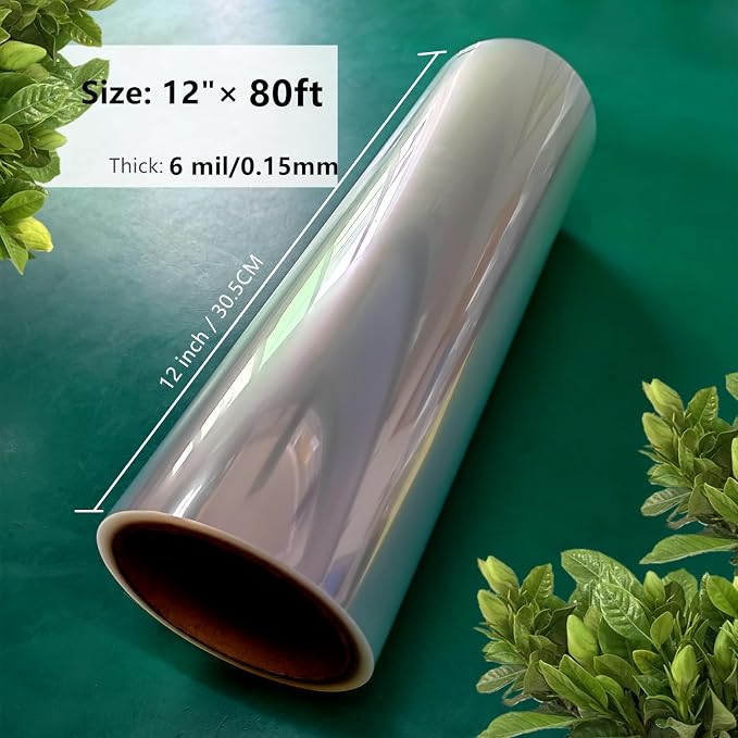 BANLTRE 12inchs x 80ft Rolls Transparency Blank Template Material Acetate,Clear Sheet Mylar Stencils for Cutting Paper (6 mil /12inchs x 80ft)