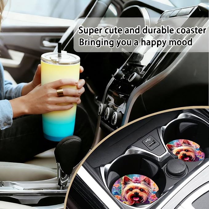 2PCS Spacetime Planet Car Cup Holder Coasters General Non-Slip Rubber Mat | Planet Auto Accessories Interior Decor, 2.75" Car Coasters for Cup Holders with Finger Slot, Planets Gifts for Women Men