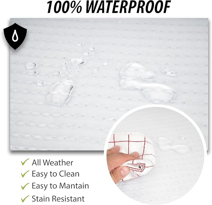 ZONETECH All Weather Full Rubber Clear Car Interior Floor Mats – 4-Piece Set Clear Heavy Duty Car Interior Floor Mats (2 Pack)