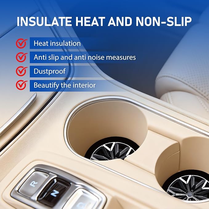 Funny Car Coasters for Cup Holders, 2 Pack Anti Slip Universal Silicone Coasters, 2.75" Car Wheels Coasters Interior Accessories for Women Men (Wheels)