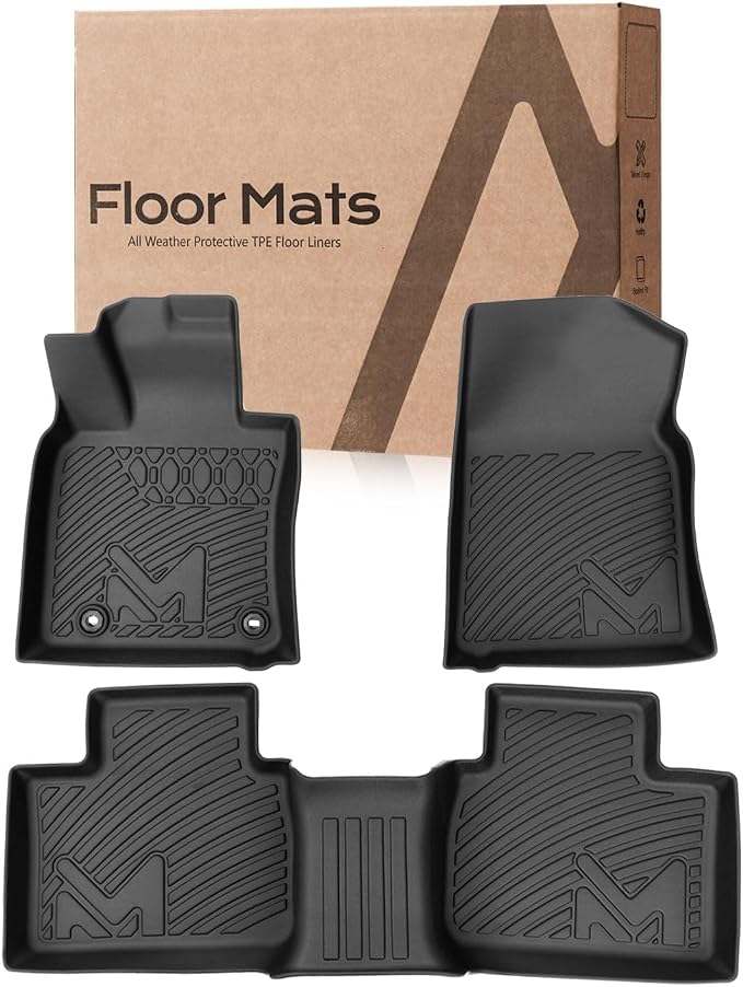 Floor Mats & Floor Liners Custom for 2025-2026 Toyota Camry(Include Hybrid), TPE Automotive All Weather Cover Protection Waterproof Black Front & Rear Row Full Set Car Mats, 3PCS