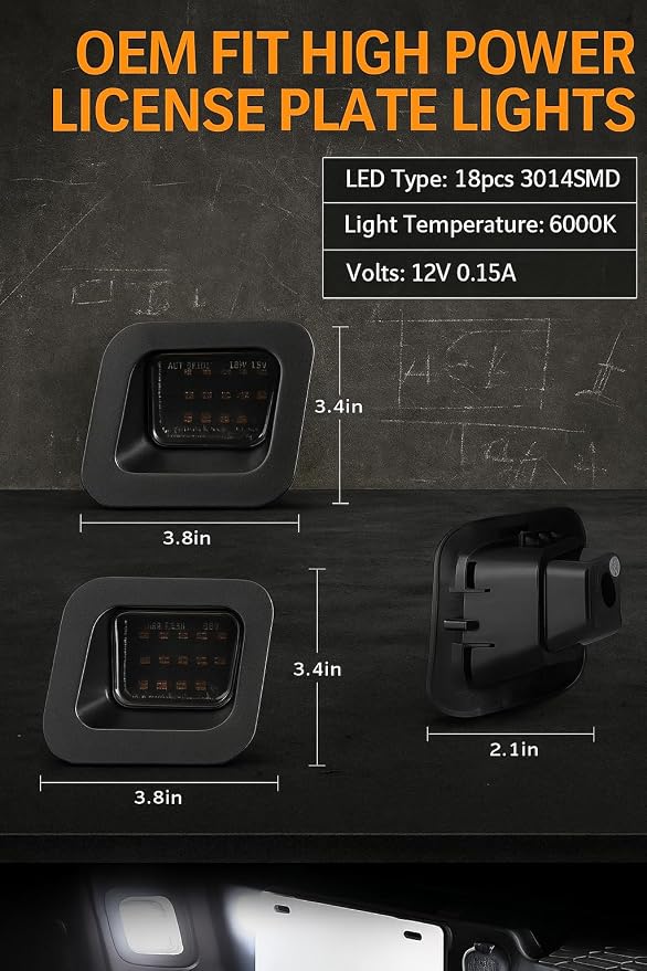 LED License Plate Light Accessories For 2003-2018 Dodge Ram 1500 2500 3500 Led License Number Plate Light White Lamp Assembl
