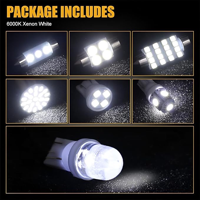 BESULEN 70 Pcs LED Car Bulb Kit, Auto Interior Lights, Dome Light 31mm 36 mm 41 mm T10 Bulbs, Super Bright Festoon Bulb Set, Vehicle Indoor Map Dome Trunk Cargo Door Courtesy License Plate Light