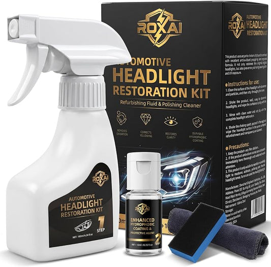 Car Headlight Restoration Kit, Quick & Simple Spray-On Formula for Oxidized & Yellowed Headlamps, Restores Clarity with Hydrophobic Protective Coating, Long-Lasting Results for Cars, Trucks, SUV