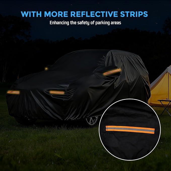 Winter Car Cover for Ford Explorer 1991-2025, Heavy Duty SUV Full Car Cover | Waterproof All Weather Outdoor for Hail Snow Ice Rain Sun UV Dust Protector, with Driver Side Zipper & Reflective Strips