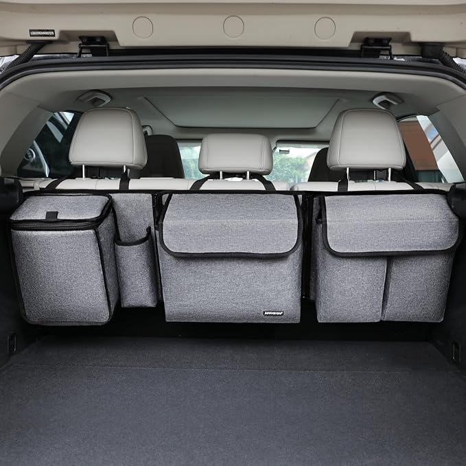 Deluxe Trunk and Backseat Organizer for Medium or Large Size SUVs & RVs, Detachable Storage Modules with Built-in Cooler, Patent Pending