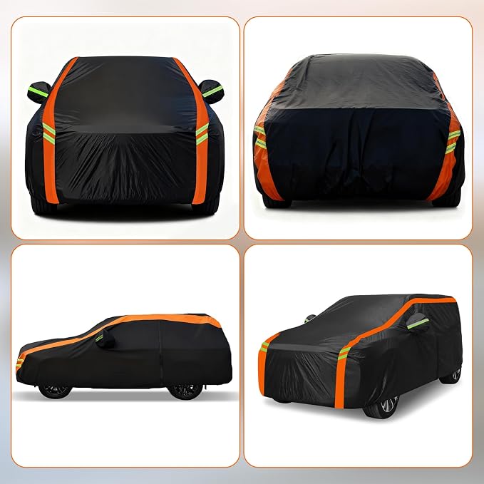 Universal Fit Car Cover for Sedan Length 186-193in, Waterproof Automobiles Cover All Weather Compatible with Toyota Camry, Honda Accord, Tesla Model 3, Nissan Altima, Hyundai Sonata