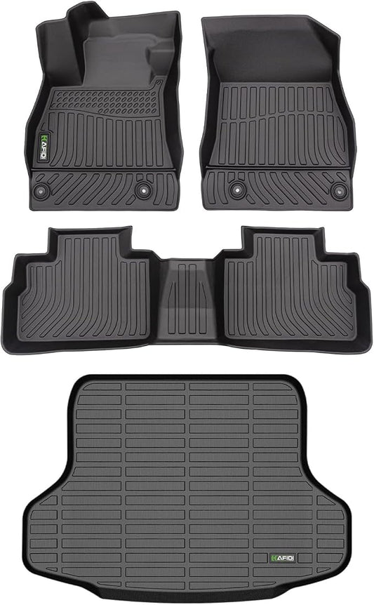HAFIDI® Floor Mats & Cargo Liner Set Fit for Nissan Sentra 2025 2024-2020 All Weather Protection TPE Anti-Slip Automotive Full Set Floor Liners Custom Accessories - Black