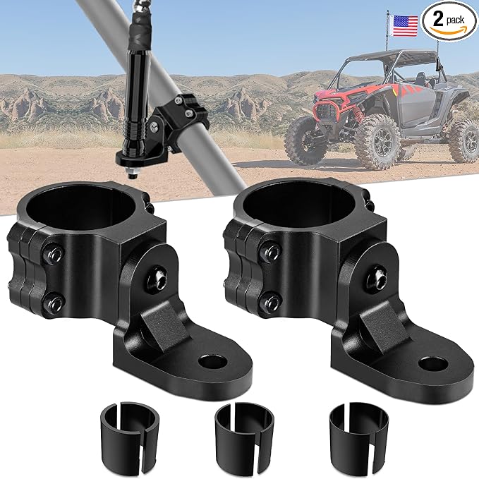 Nilight UTV Flag Antenna Mount Whip Light Mounting Bracket Black Adjustable Heavy Duty for 1.5 to 1.75inch 1.75 to 2inch for Polaris RZR Ranger Can Am Maverick X3 Talon, 2 Years Warranty