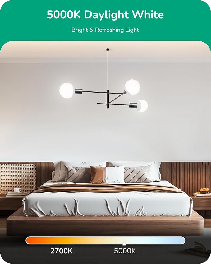 EDISHINE Vanity Light Bulbs, G25 LED Bathroom Light Bulbs, 25 Watt Equivalent Globe Light Bulb, CRI90+ 5000K Daylight White 450LM, E26 Base, 4 Pack Non-dimmable, ETL Listed