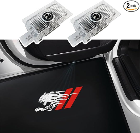 2Pcs Car Door Logo Lights Compatible with Charger 2010-present Puddle Lamps Projector Laser Door Shadow Light Puddle Lights Accessories (P2)