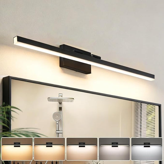 IZORRO Modern Bathroom Vanity Light 40 inch, Rotatable, 32W Dimmable Led Bathroom Light Fixture Over Mirror, Black Vanity Light Bar (5 Color Temperature)