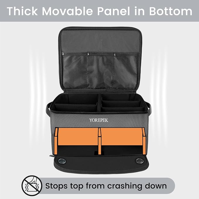 YOREPEK Golf Gifts for Men, 2 Layer Golf Trunk Organizer for 2 Pair Shoes | Waterproof Car Trunk Locker with Separate Ventilated Compartment for Balls, Tees, Clothes, Gloves, Birthday Gifts for Golfers
