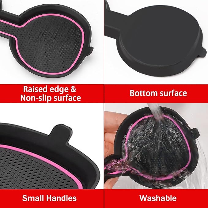 Auovo 3D Cup Holder Inserts for Toyota RAV4 Accessories 2025 2024 2023 2022 2021 2020 2019 Silicone Center Console Cup Holder Coaster Liner Mat Pad Interior Trims (Pink, 2pcs kit)