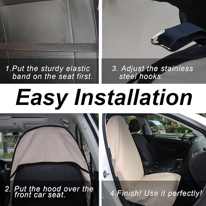Car Seat Cover Protector Front Seats,for Gym Workout,Running,Swimming,Beach and Hiking,Waterproof Sweat Towel Bucket Seat Covers for Cars SUV Trucks (Off-White, 1Pcs)