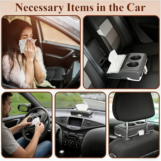 Car Visor Tissue Refills 3-Ply, 8-Pack for Car Tissue Holder Auto Sun Visor Travel