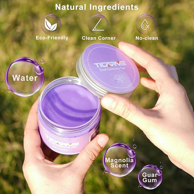 TICARVE 2 Pack Cleaning Gel Car Cleaning Putty Car Slime for Cleaning Car Detailing Gel Car Interior Cleaner Car Accessories Keyboard Cleaner Rose Purple (320g/11.2oz)