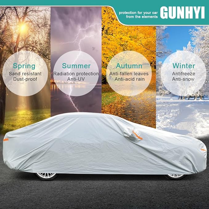 GUNHYI 6 Layers SUV Car Cover Custom Fit BMW X5 (2007-2026) Waterproof All Weather, Heavy Duty Outdoor Snow Sun Rain Uv Protection (Ships from US Warehouse, Delivery 3-8 Days)