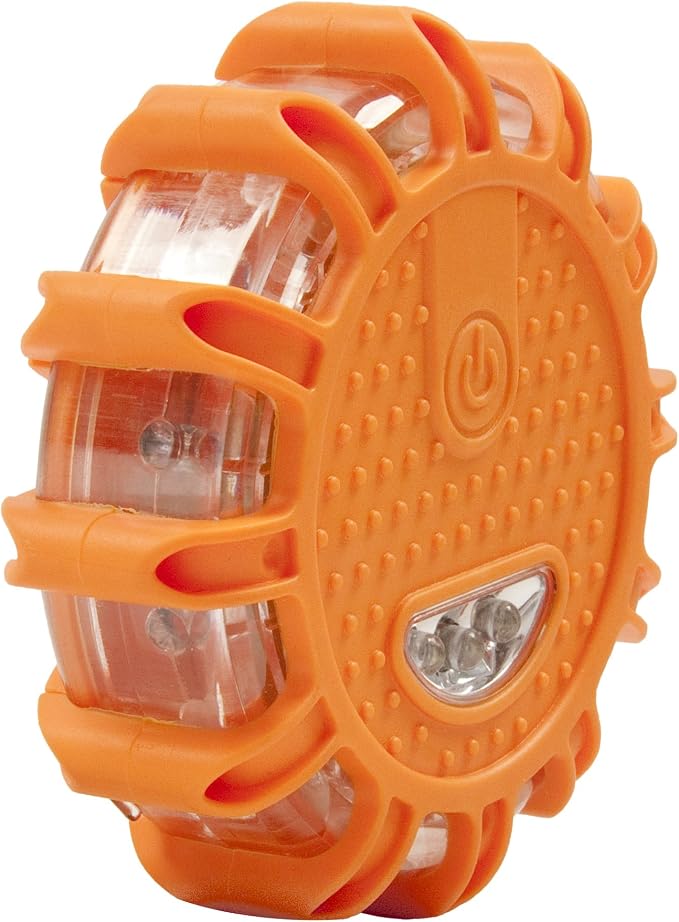 Wagan EL2639-3 FRED Flashing Roadside Emergency Disc LED Flare 9 Flash Modes for Roadside Security, Warning Flashing with Magnet and Hook for Vehicles and Boats